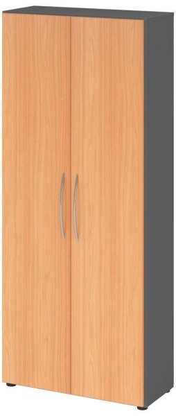 HAMMERBACHER Aktenschrank 4100, V4100/G/6/BM grafit, buche 4 Fachböden 80,0 x 34,6 x 188,0 cm