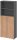 HAMMERBACHER Regalschrank 4770, V4770/G/N/BM grafit, nussbaum 80,0 x 34,6 x 188,0 cm, 1 St.