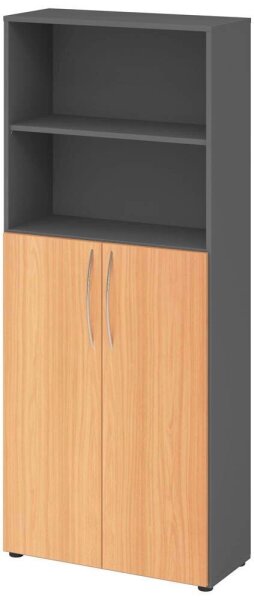 HAMMERBACHER Regalschrank 4770, V4770/G/6/BM grafit, buche 80,0 x 34,6 x 188,0 cm, 1 St.