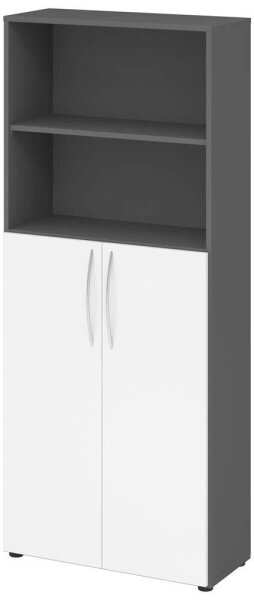 HAMMERBACHER Regalschrank 4770, V4770/G/W/BM grafit, weiß 80,0 x 34,6 x 188,0 cm, 1 St.