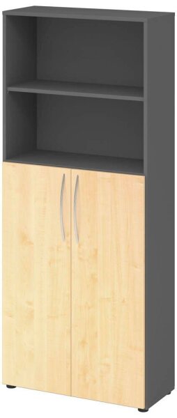 HAMMERBACHER Regalschrank 4770, V4770/G/3/BM grafit, ahorn 80,0 x 34,6 x 188,0 cm, 1 St.