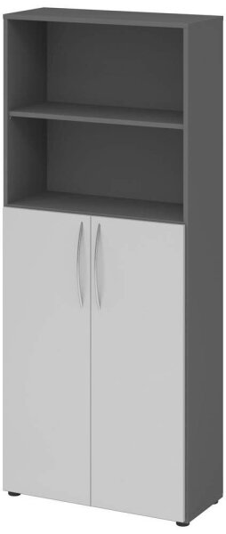HAMMERBACHER Regalschrank 4770, V4770/G/5/BM grafit, lichtgrau 80,0 x 34,6 x 188,0 cm, 1 St.