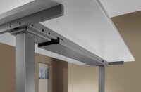 HAMMERBACHER XDSM12 elektrisch höhenverstellbarer Schreibtisch eiche rechteckig, T-Fuß-Gestell grau 120,0 x 80,0 cm