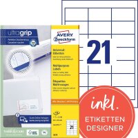 AVERY Zweckform Etiketten 3670 weiß 64,0 x 36,0 mm,...