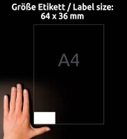 AVERY Zweckform Etiketten 3670 weiß 64,0 x 36,0 mm, 100 Blatt