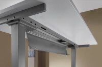 HAMMERBACHER VXDSM82 elektrisch höhenverstellbarer Schreibtisch lichtgrau L-Form, T-Fuß-Gestell grau 200,0 x 120,0 cm
