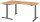 HAMMERBACHER VXDSM82 elektrisch höhenverstellbarer Schreibtisch asteiche L-Form, T-Fuß-Gestell grau 200,0 x 120,0 cm