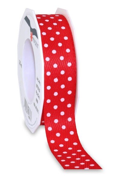 PRÄSENT Geschenkband NEW LIFE DOTS matt rot 25 mm x 20 m