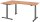 HAMMERBACHER VXDSM82 elektrisch höhenverstellbarer Schreibtisch nussbaum L-Form, T-Fuß-Gestell grau 200,0 x 120,0 cm