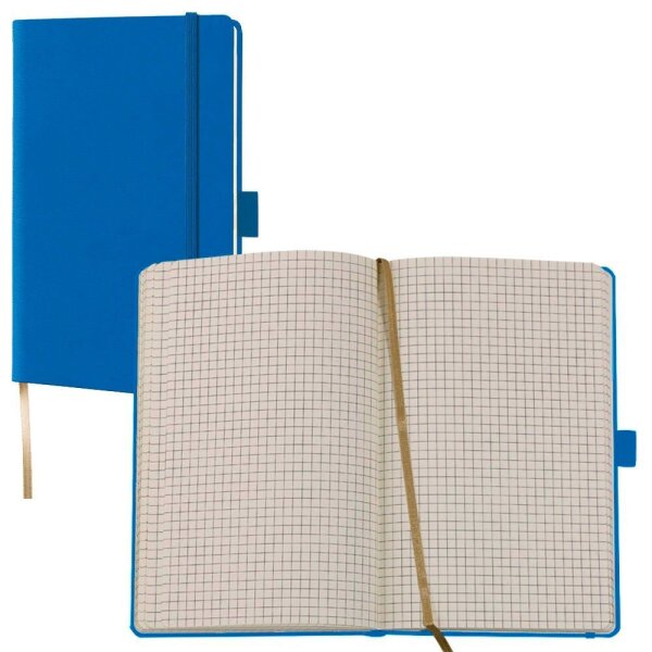 Lediberg Notizbuch Tucson ca. DIN A6 kariert, blau Hardcover 192 Seiten, 1 St.