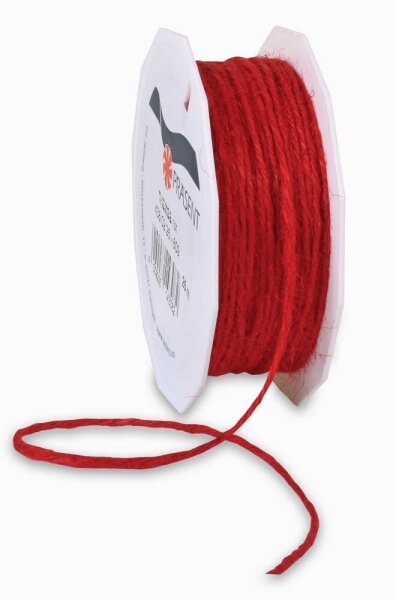 PRÄSENT Kordel Jute matt rot 2,0 mm x 25,0 m