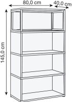 HAMMERBACHER Aktenregal FlexWall weiß 80,0 x 40,0 x 145,0 cm, 1 St.