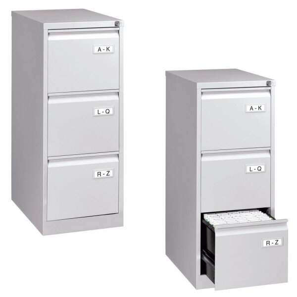 BISLEY LIGHT Hängeregistraturschrank lichtgrau 3 Schubladen 41,3 x 62,2 x 101,6 cm, 1 St.