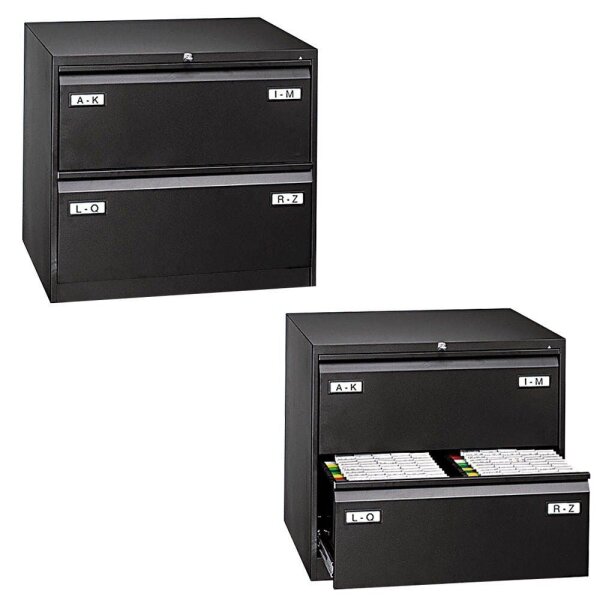 BISLEY LIGHT Hängeregistraturschrank schwarz 2 Schubladen 80,0 x 62,2 x 71,1 cm, 1 St.