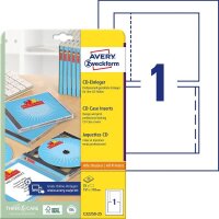 AVERY Zweckform CD-Einleger C32250-25 weiß, 25...