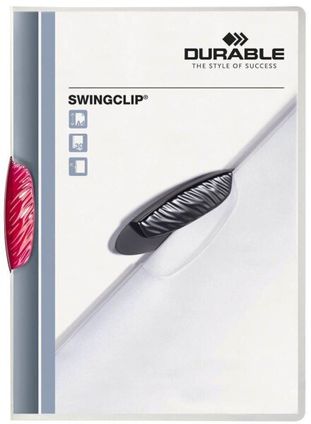 DURABLE Klemmhefter SWINGCLIP purpurrot, 25 St.