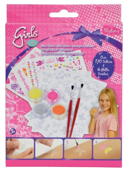 Simba Klebetattoo-Set Steffi LOVE Girls Glitter verschiedene Motive, 170 St.