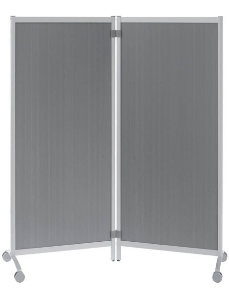 PAPERFLOW Trennwand, silber 76,0 x 160,0 cm mit Rollen, 2 St.