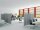 PAPERFLOW Trennwand, silber 76,0 x 160,0 cm mit Rollen, 2 St.