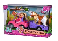 Simba Jeep Pferdeanhänger mit Pony Evi LOVE Puppe