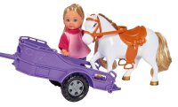 Simba Jeep Pferdeanhänger mit Pony Evi LOVE Puppe