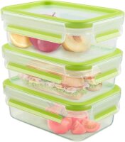 emsa Frischhaltedosen CLIP & CLOSE 5,8 cm hoch transparent 3x 0,55 l, 3 St.
