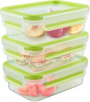 emsa Frischhaltedosen CLIP & CLOSE 5,8 cm hoch transparent 3x 0,55 l, 3 St.