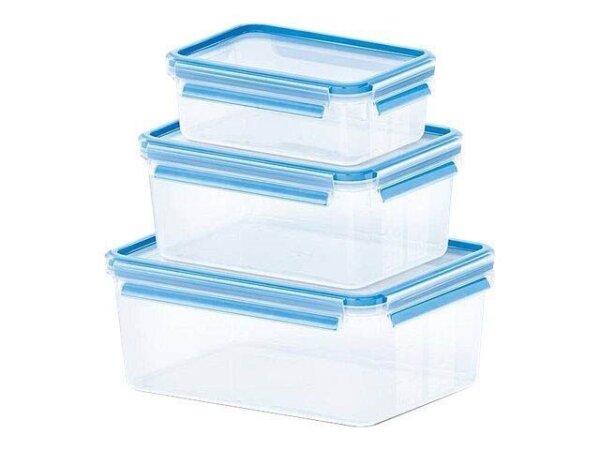 emsa Frischhaltedosen-Set CLIP & CLOSE transparent 1,0/2,3/3,7 l, 1 Set