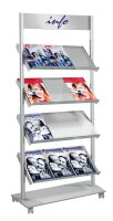 Kerkmann Prospektregal Rico silber DIN A4 78,5 x 30,0 x...