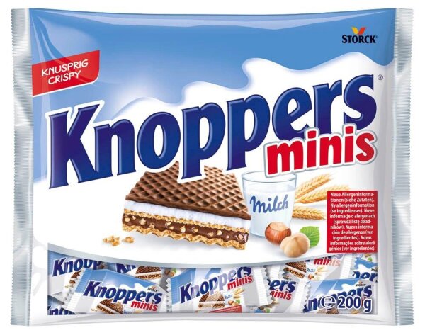 Knoppers® Mini Haselnuss-Schnitten  200,0 g, 18 St.