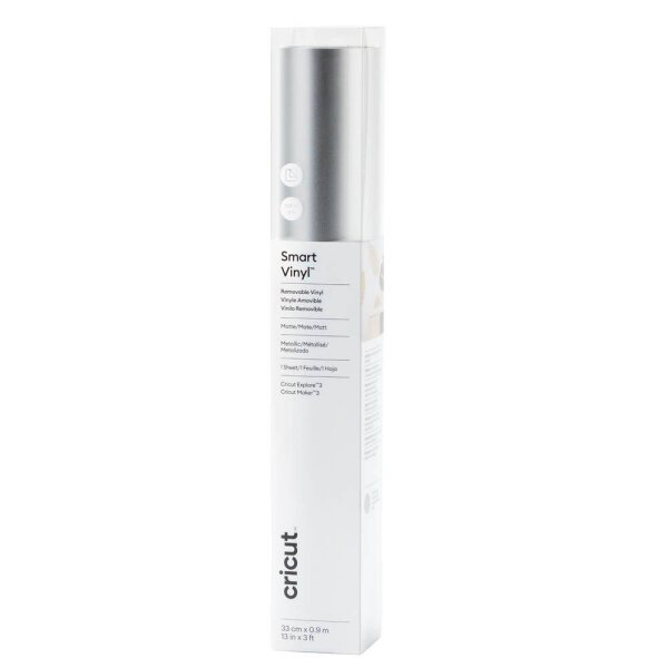 cricut™ Smart Vinyl Vinylfolie wiederablösbar silber 33,0 cm x 0,9 m,  1 Rolle