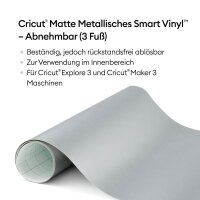cricut™ Smart Vinyl Vinylfolie wiederablösbar silber 33,0 cm x 0,9 m,  1 Rolle