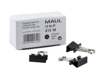 MAUL Foldbackklammern schwarz 1,5 cm, 12 St.