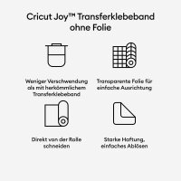 cricut™ Joy Transferklebeband ohne Trägerfolie für Vinylfolien 13,9 cm x 3,04 m,  1 Rolle