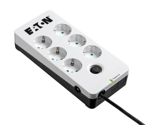 EATON Protection Box 6 DIN 6-fach Steckdosenleiste mit Überspannungsschutz 1,5 m weiß