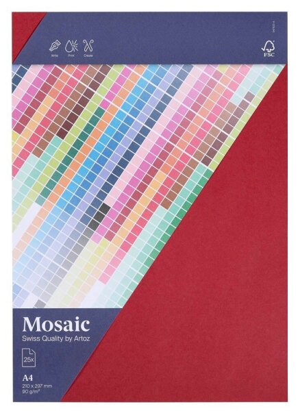 artoz Briefpapier Mosaic weinrot DIN A4 90 g/qm 25 Blatt