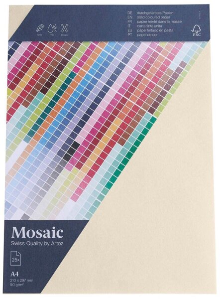 artoz Briefpapier Mosaic elfenbein DIN A4 90 g/qm 25 Blatt
