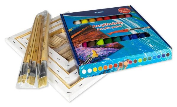 STYLEX TOPPOINT Acrylfarben farbsortiert, 28 St.