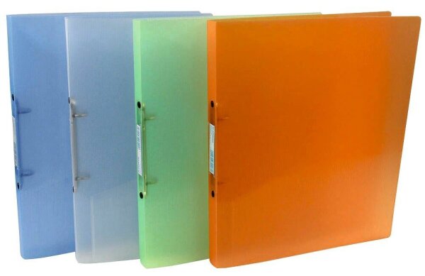 DONAU Ringbücher 2-Ringe weiß, blau, grün, orange 2,5 cm DIN A4, 12 St.