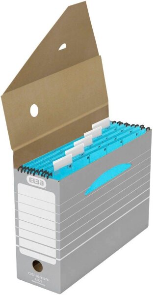 ELBA Archivboxen Tric grau/weiß 11,0 x 34,0 x 27,0 cm, 10 St.