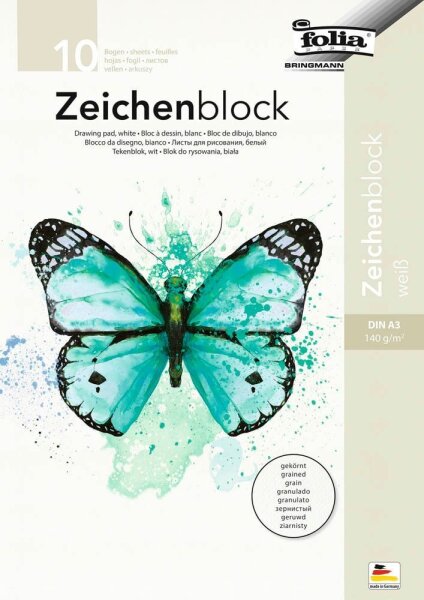 folia Zeichenblock gekörnt DIN A3 140 g/qm, 10 Blatt, 1 St.