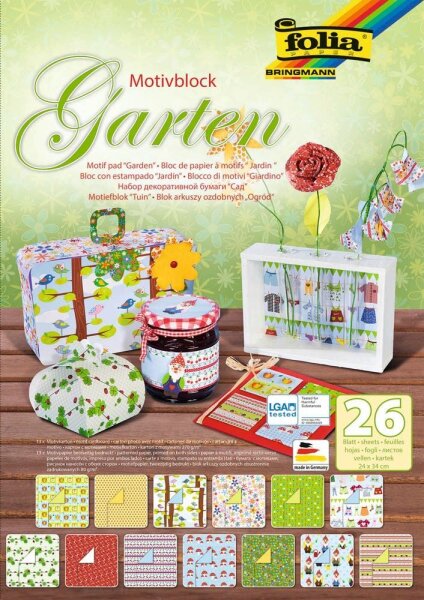 folia Motivblock Garten farbsortiert 80/270 g/qm 26 St.