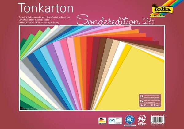 folia Fotokarton Sonderedition 25 farbsortiert 220 g/qm 25 St.