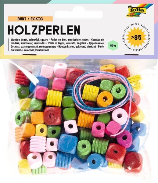 folia Perlen-Set Bunt eckig farbsortiert 85 St.