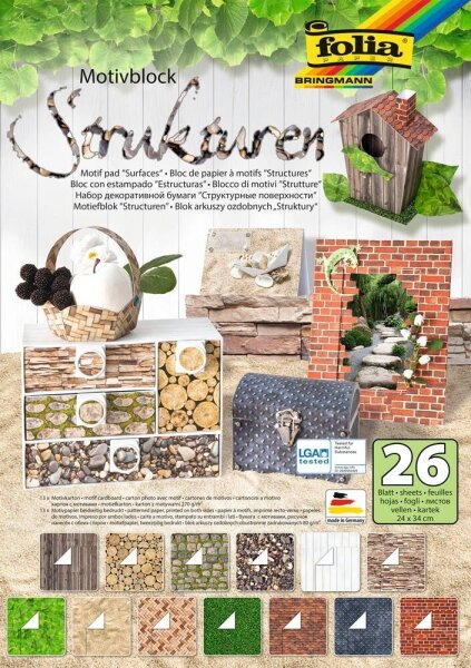folia Motivblock Struktur farbsortiert 80/270 g/qm 26 St.