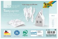 folia Tonpapier weiß 130 g/qm 50 St.