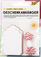 folia Geschenkanhänger weiß, natur Set...