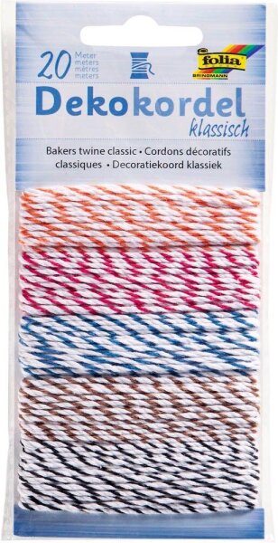 folia Kordeln Deko Klassisch matt weiß -gelb, -rosa, -flieder, -hellblau, -hellgrün 2,0 mm x 5x4,0 m