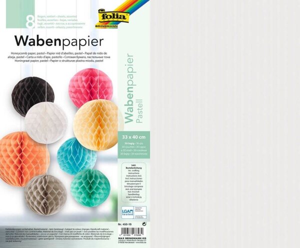 folia Wabenpapier Pastell farbsortiert 500 St.