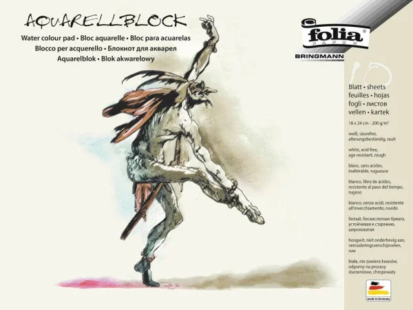 folia Aquarellblock 18,0 x 24,0 cm 200 g/qm, 10 Blatt, 1...